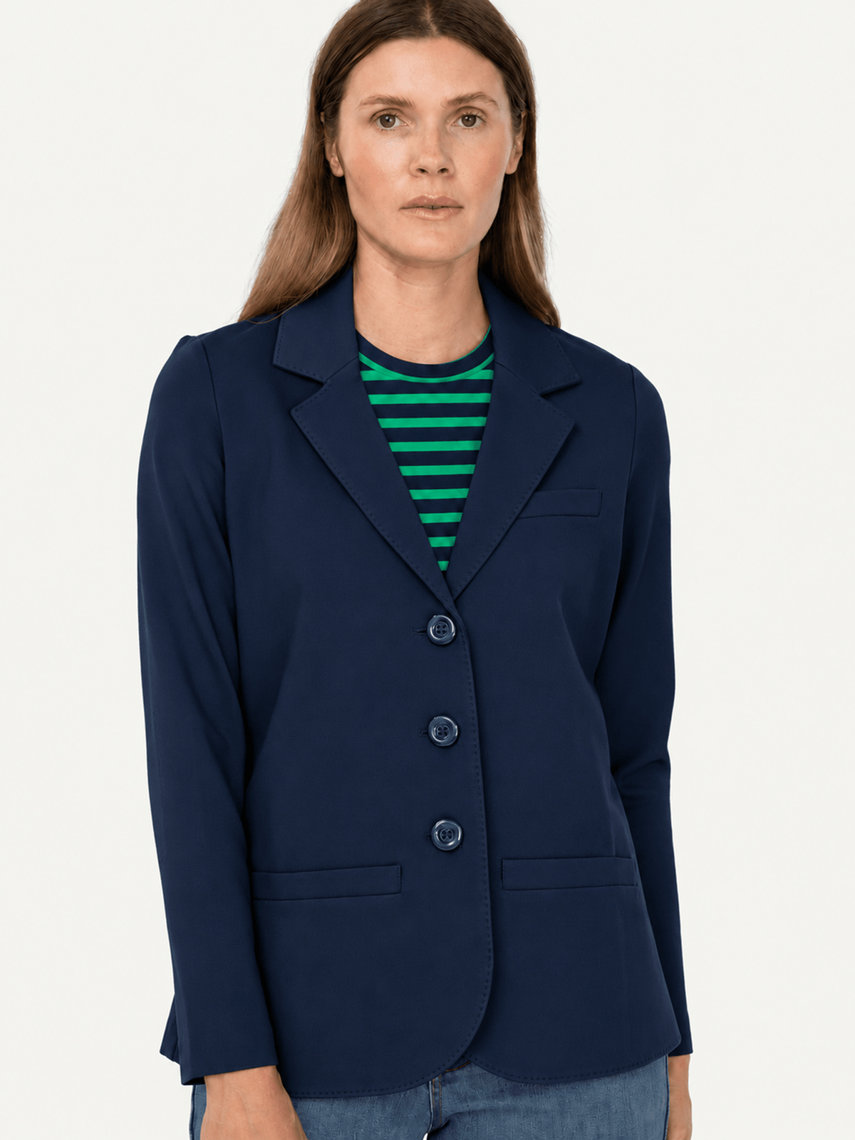 BRITT blazer Navy Ponte - Lesley Evers-Jacket-Shop-Shop/All Products