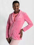 BRITT blazer Pink Velour - Lesley Evers - Jacket - Shop - Shop/All Products