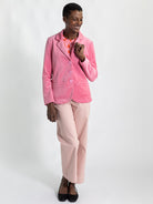 BRITT blazer Pink Velour - Lesley Evers - Jacket - Shop - Shop/All Products
