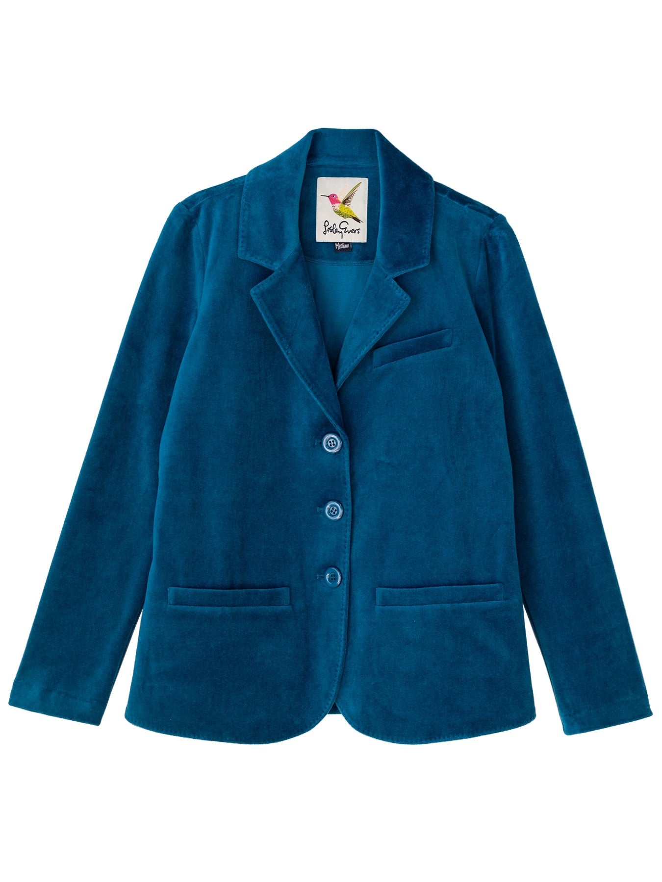 BRITT blazer Teal Velour - Lesley Evers - Black - service_blocked - Shop