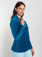 BRITT blazer Teal Velour - Lesley Evers - Black - service_blocked - Shop
