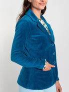 BRITT blazer Teal Velour - Lesley Evers - Black - service_blocked - Shop