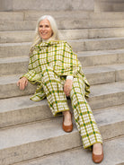 BRYNN cape Olive Plaid - Lesley Evers - Accessories - cape - cotton