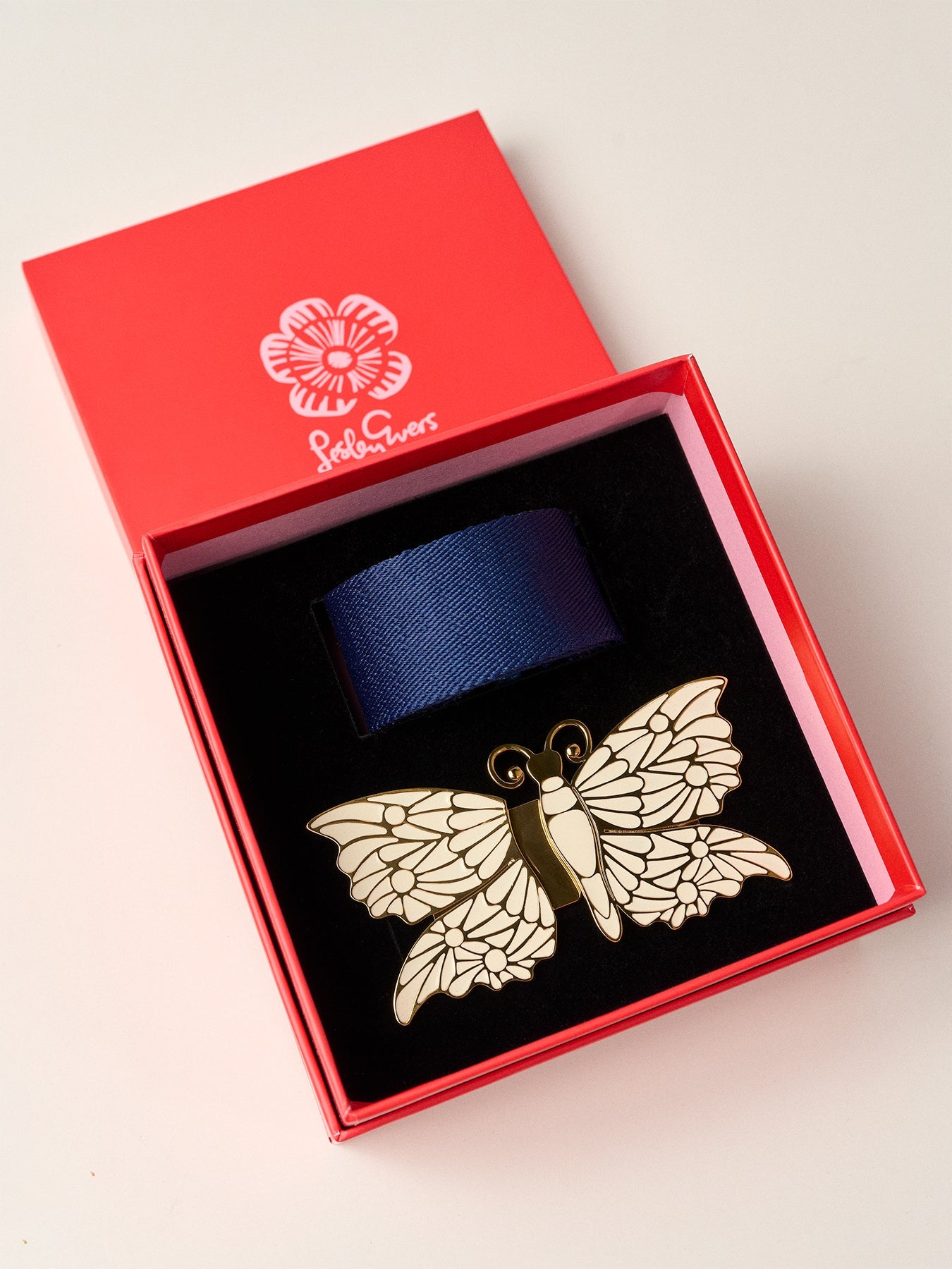 BUTTERFLY Belt Buckle with Barcelona Blue Belt Strap - Lesley Evers - Accessories - accessory - belt