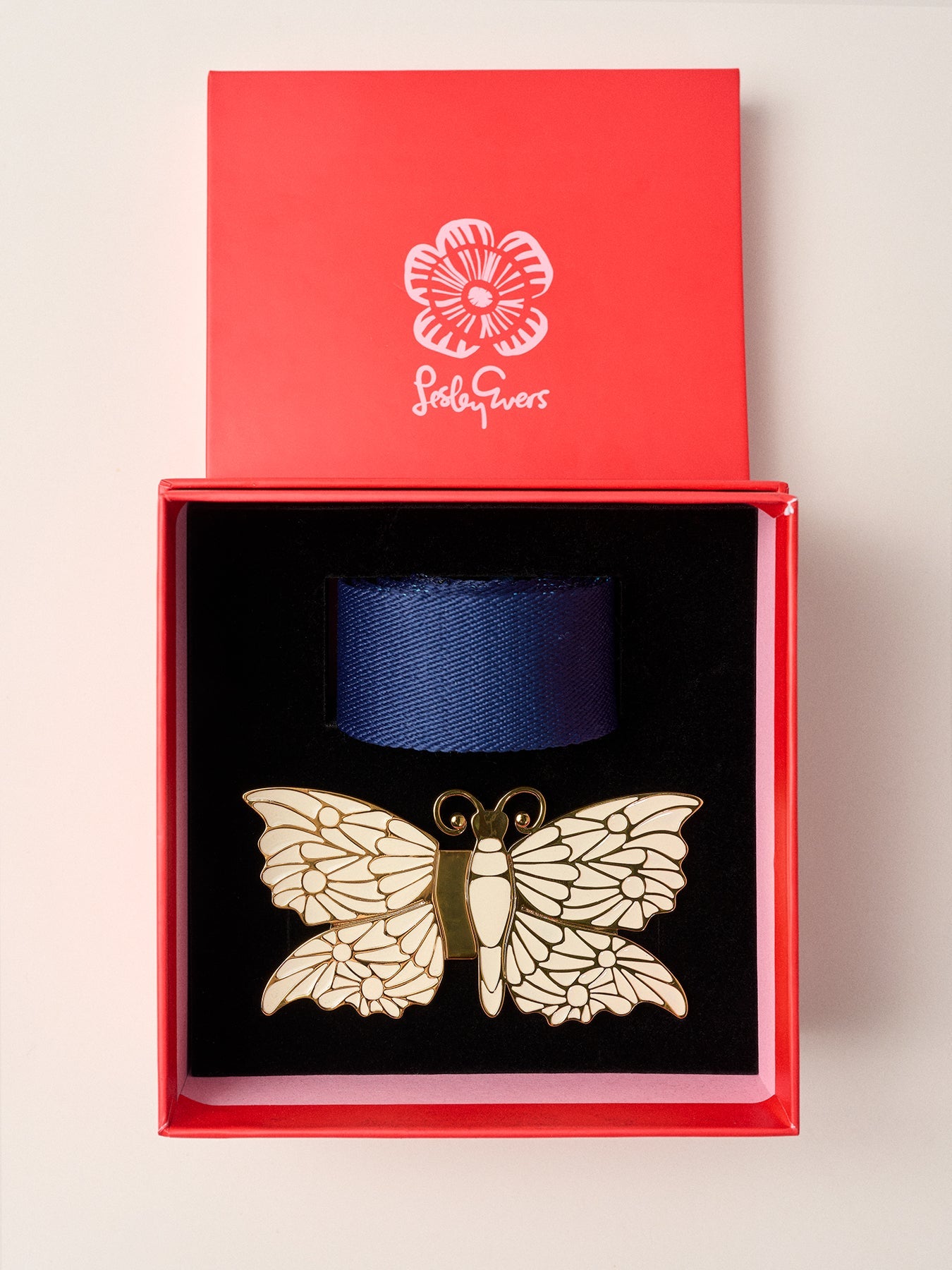 BUTTERFLY Belt Buckle with Barcelona Blue Belt Strap - Lesley Evers - Accessories - accessory - belt