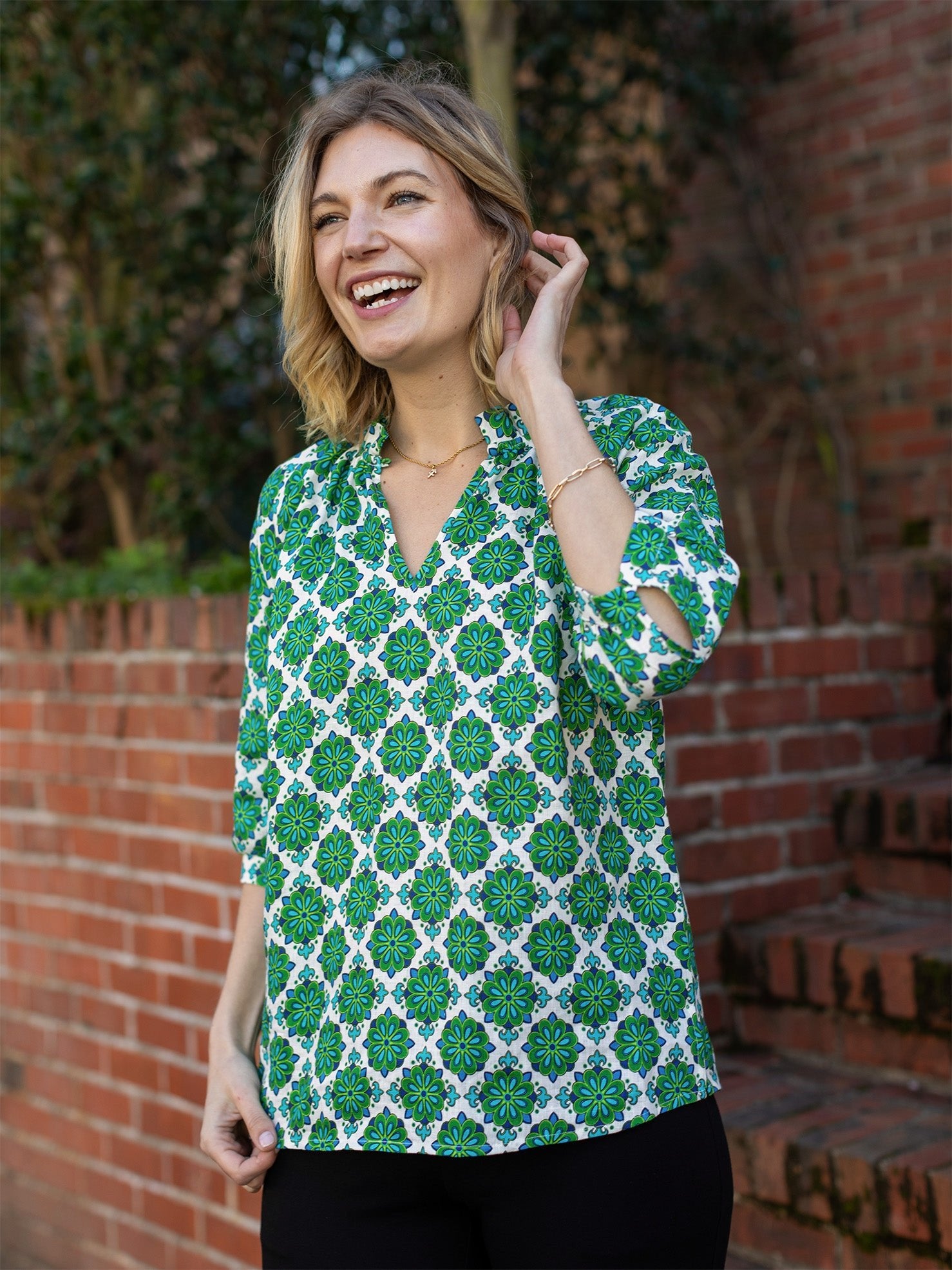 CAMILLE top Talavera Green - Lesley Evers - camille - new - Shop