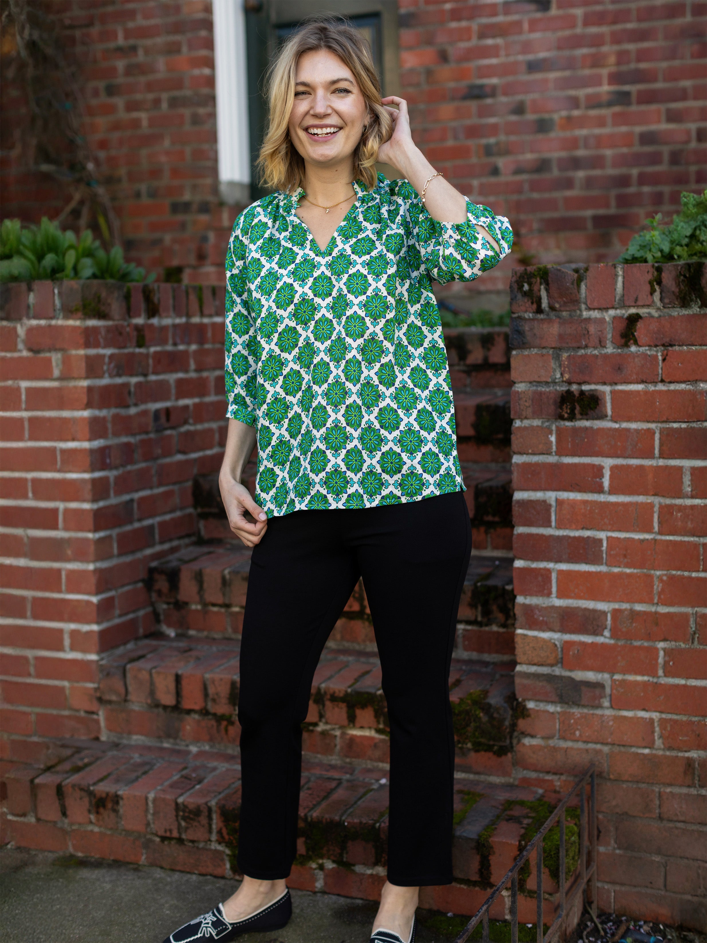 CAMILLE top Talavera Green - Lesley Evers - camille - new - Shop