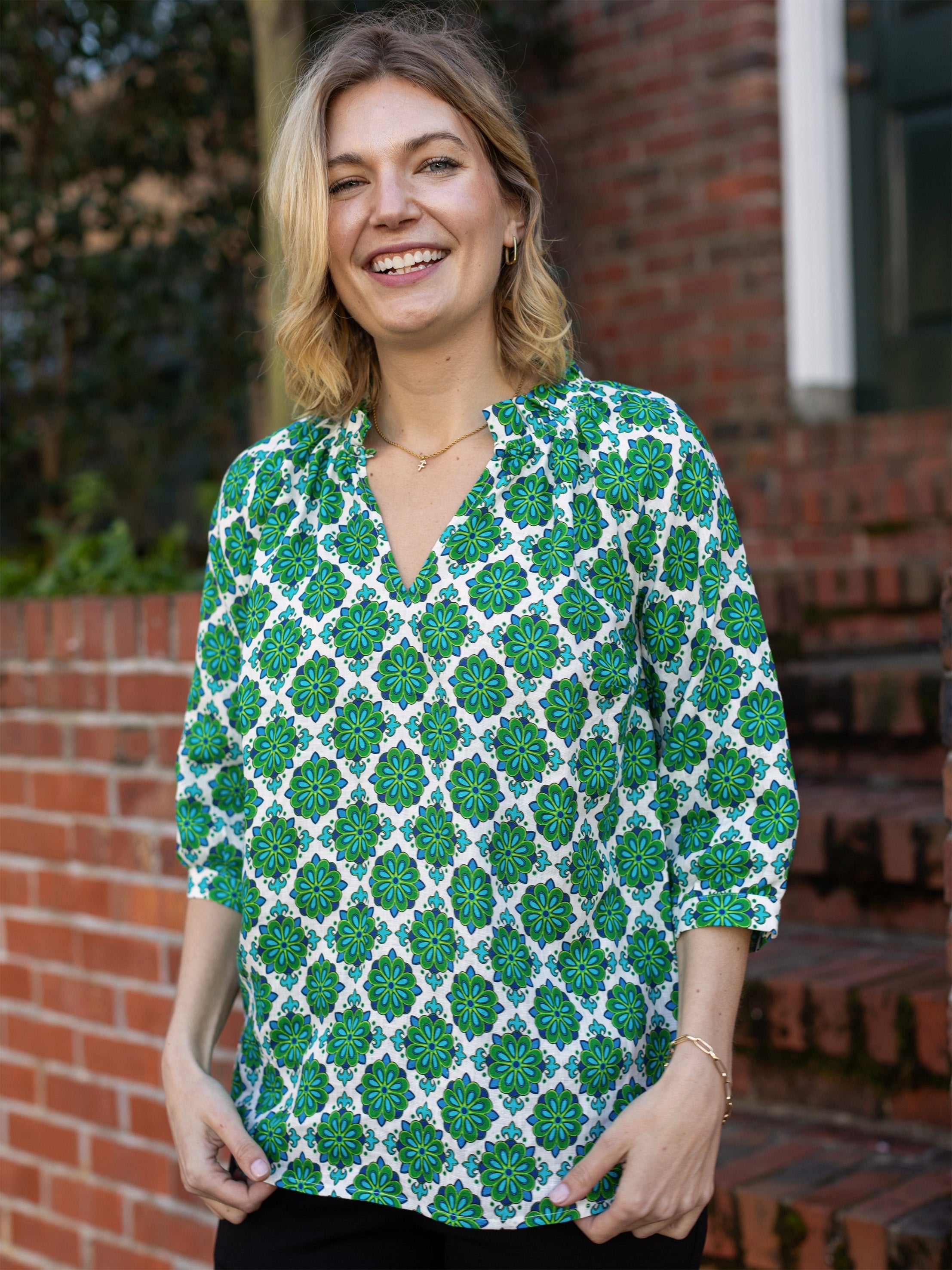 CAMILLE top Talavera Green - Lesley Evers - camille - new - Shop