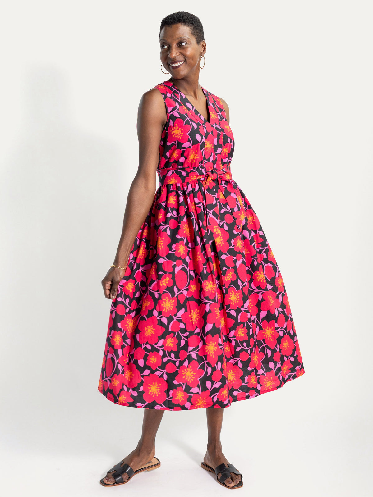 CANDACE dress Garden Wall Pink and Black - Lesley Evers-candace-dress-new
