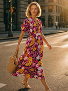 CAROLINE dress Daffodils Pink - Lesley Evers - daffodils - Dress - Pink