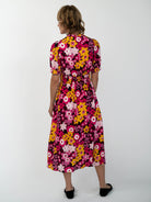 CAROLINE dress Daffodils Pink - Lesley Evers-daffodils-Dress-Pink