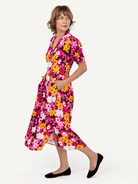 CAROLINE dress Daffodils Pink - Lesley Evers-daffodils-Dress-Pink