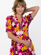CAROLINE dress Daffodils Pink - Lesley Evers-daffodils-Dress-Pink