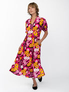CAROLINE dress Daffodils Pink - Lesley Evers-daffodils-Dress-Pink