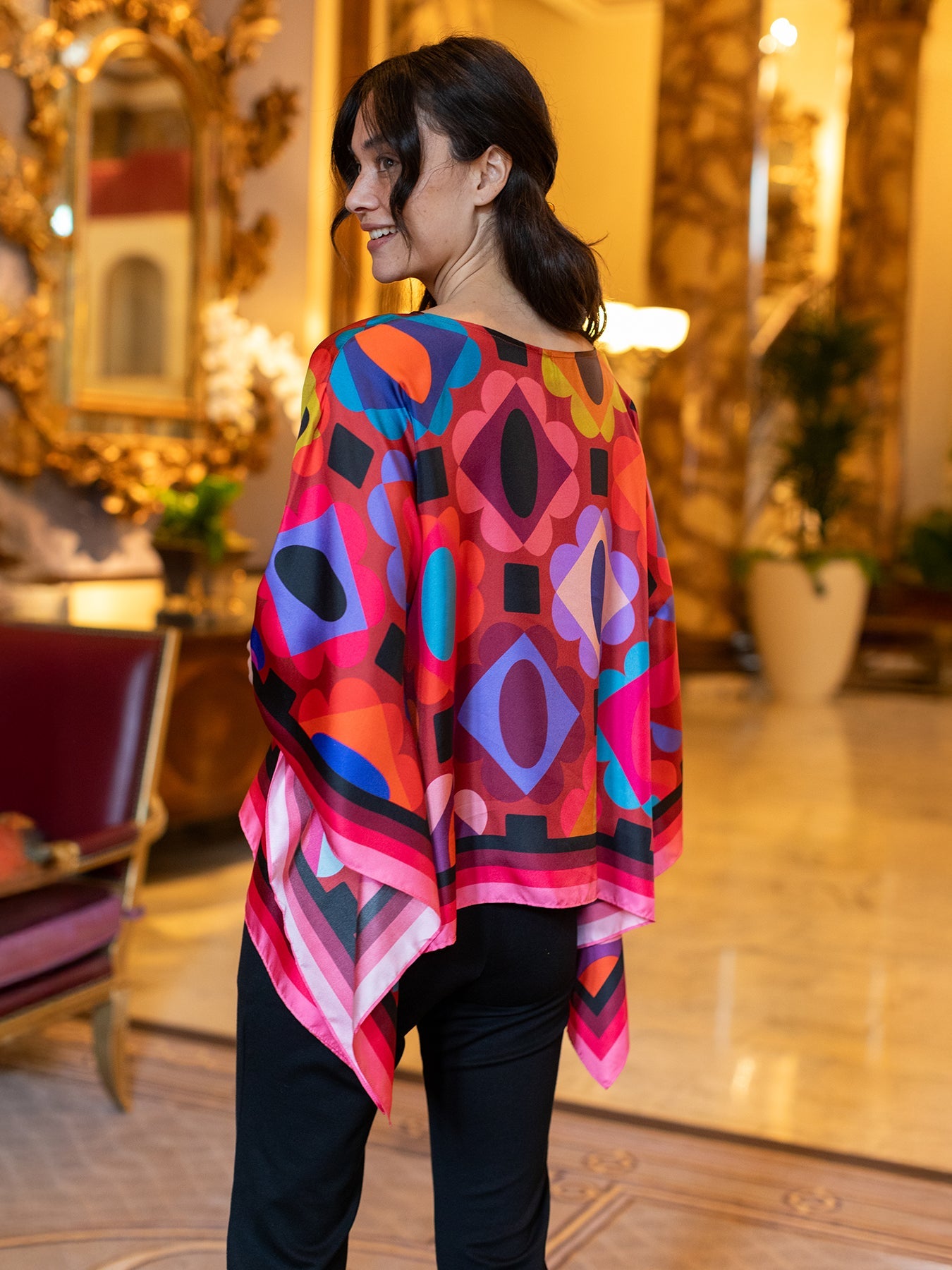 CELESTE silk top Gems Garnet - Lesley Evers - celeste - chic silk - Gems