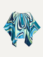 CELESTE silk top Pinwheel Navy - Lesley Evers-celeste-chic silk-pinwheel