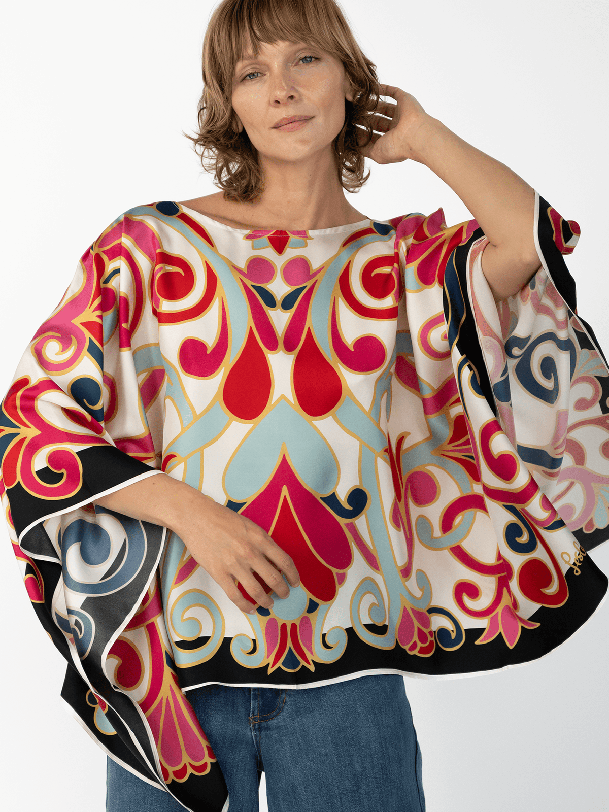 CELESTE silk top Vitalia - Lesley Evers-celeste-chic silk-pinwheel