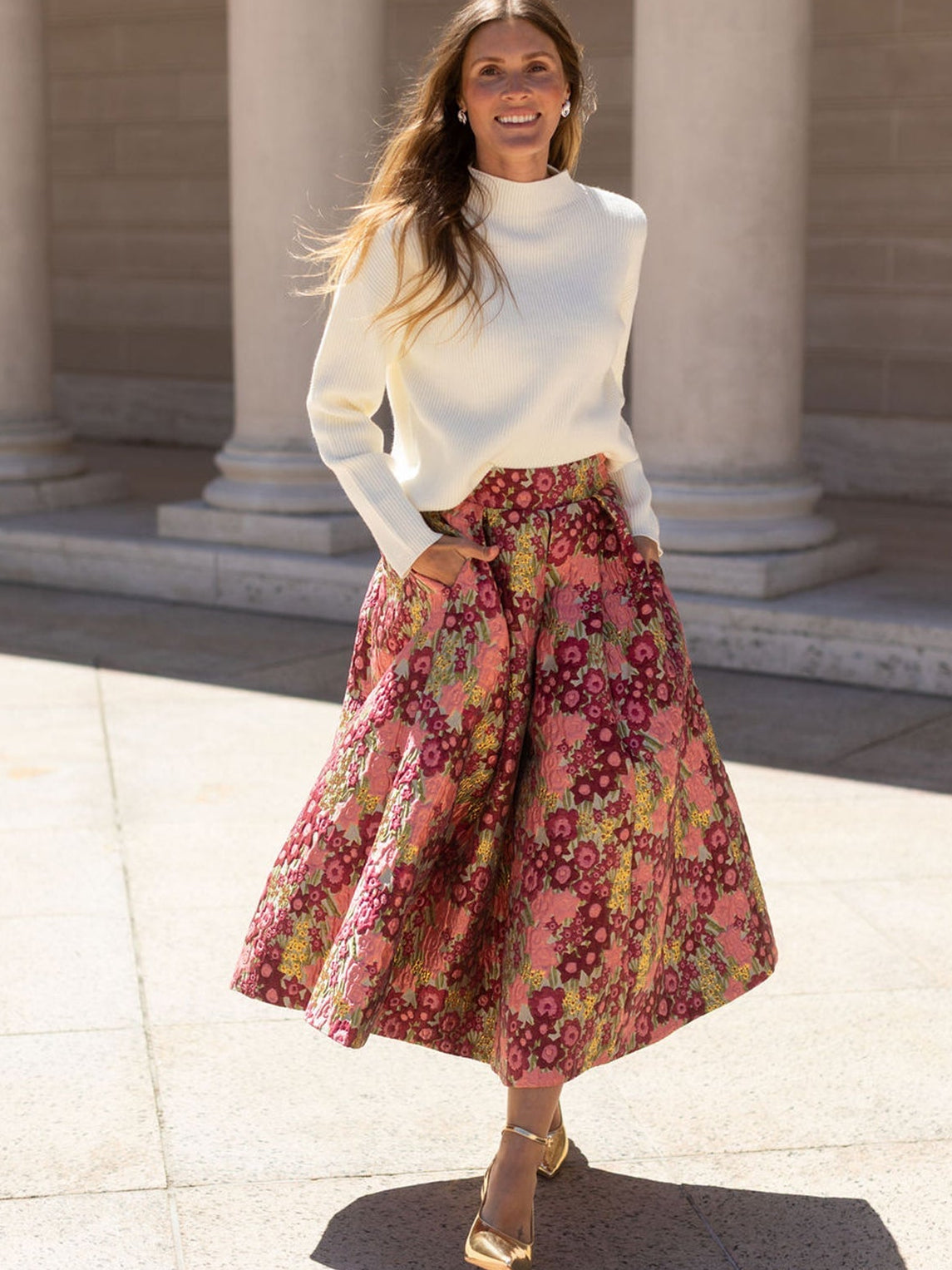 CELINE skirt Daffodils Pink - Lesley Evers-Bottoms-gown-Shop