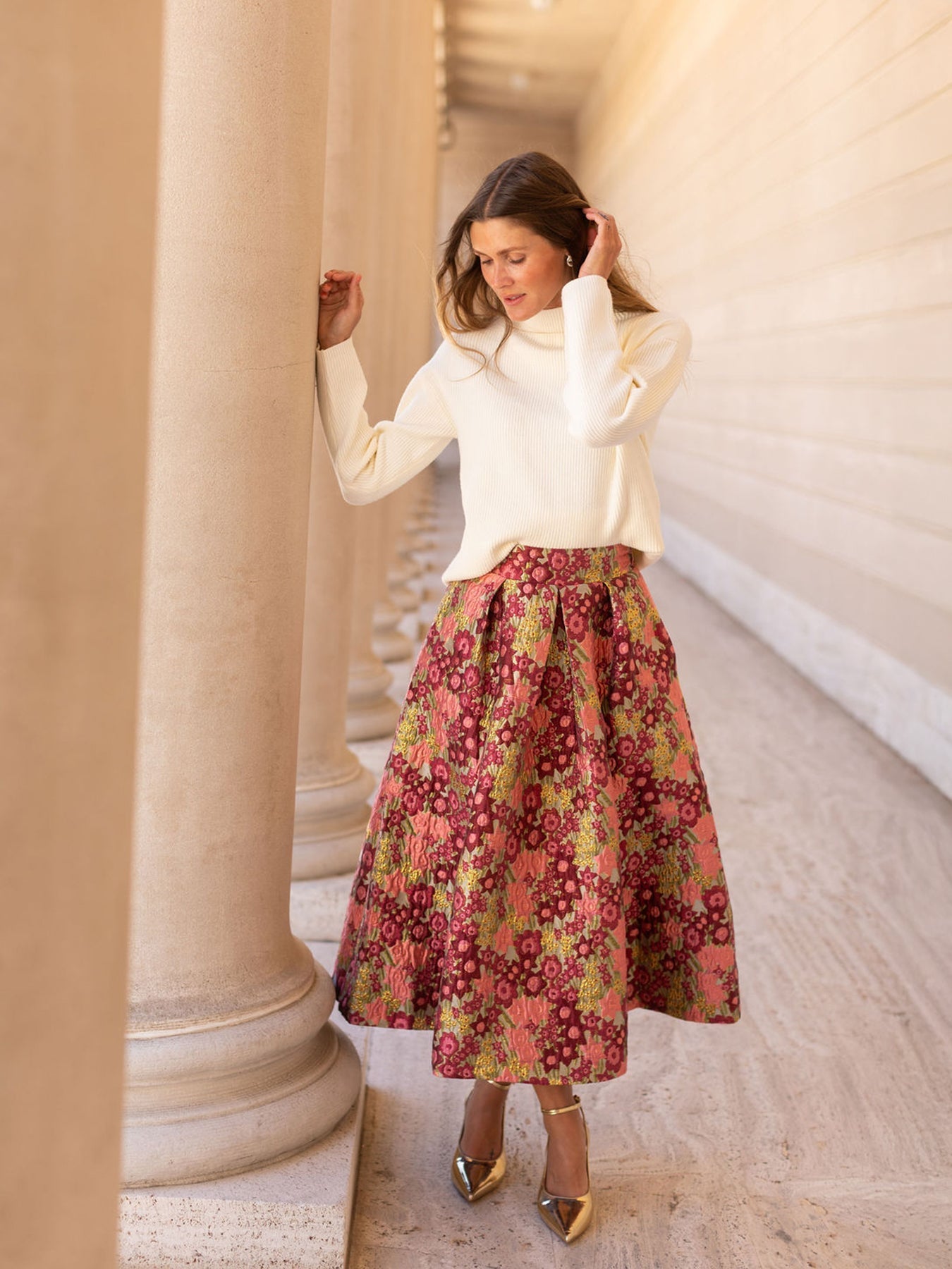 CELINE skirt Daffodils Pink - Lesley Evers-Bottoms-gown-Shop