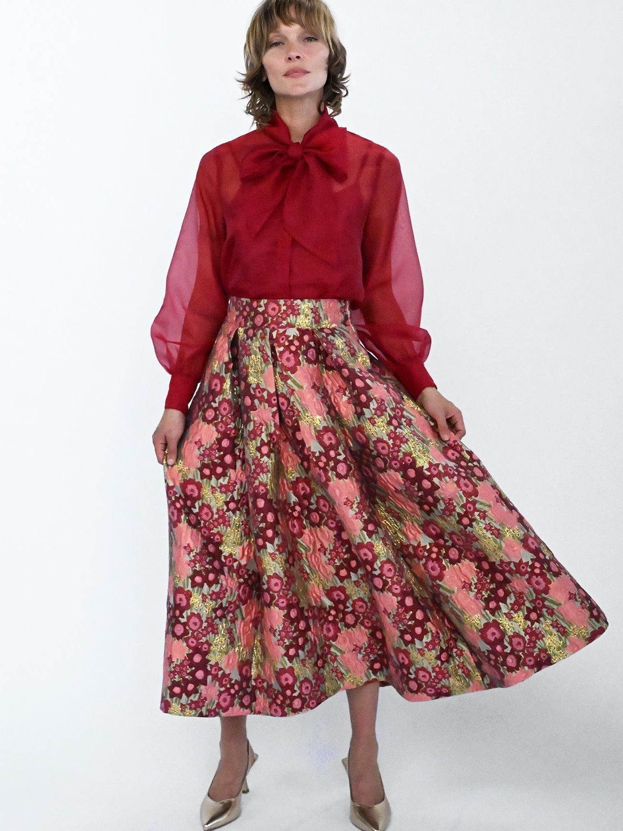 CELINE skirt Daffodils Pink - Lesley Evers-Bottoms-gown-Shop