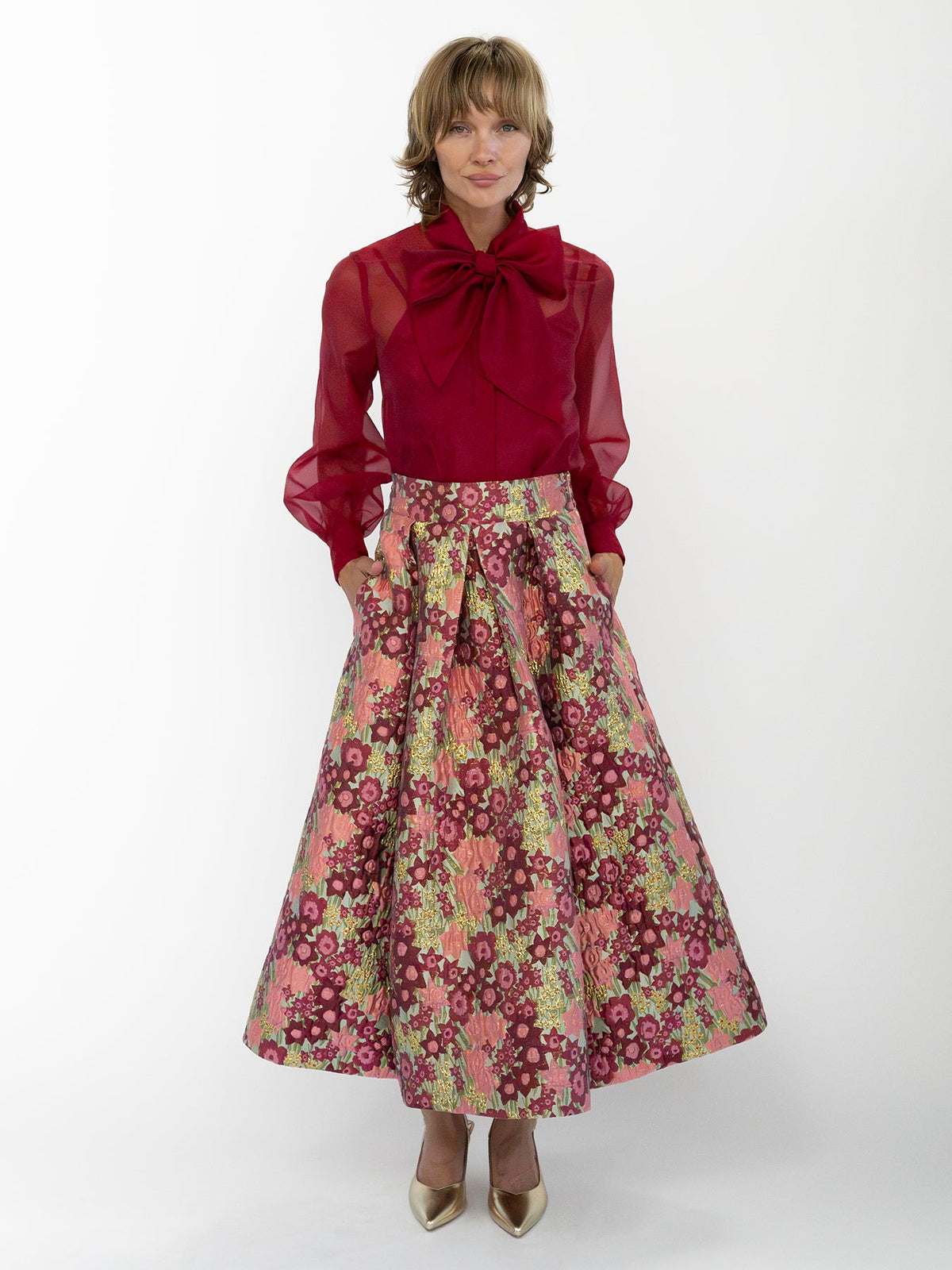 CELINE skirt Daffodils Pink - Lesley Evers-Bottoms-gown-Shop