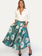 CELINE skirt Flower Charm Blue - Lesley Evers-Bottoms-gown-Shop