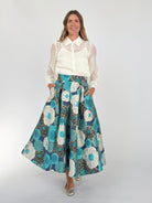 CELINE skirt Flower Charm Blue - Lesley Evers-Bottoms-gown-Shop