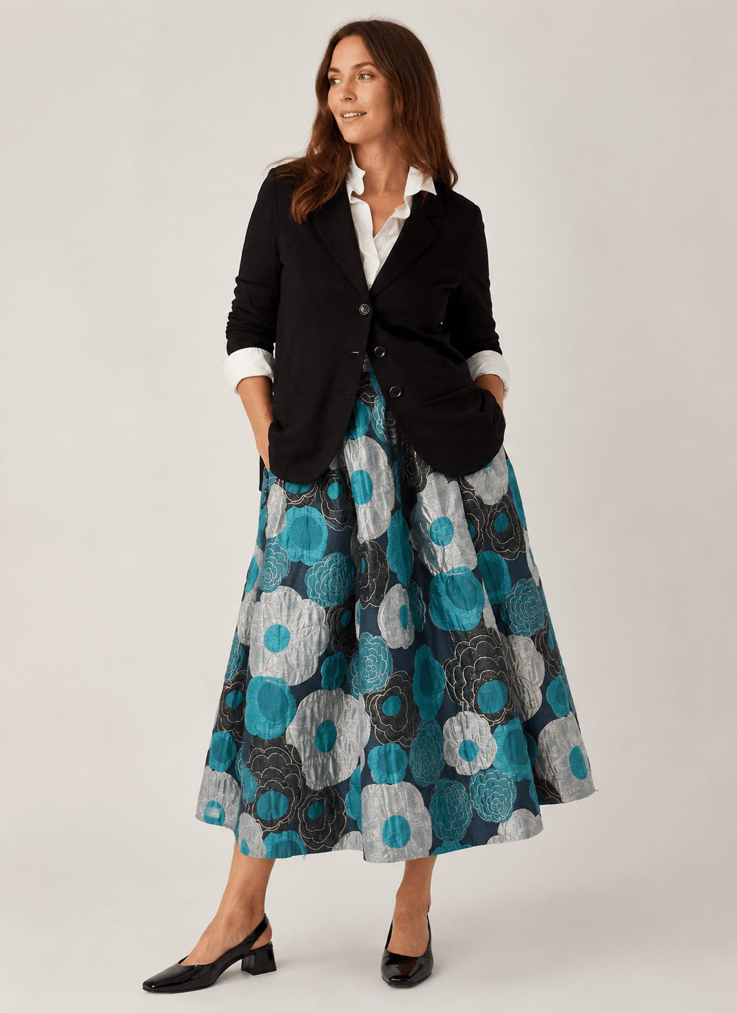 CELINE skirt Flower Charm Blue - Lesley Evers-Bottoms-gown-Shop