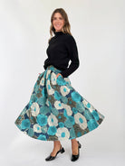 CELINE skirt Flower Charm Blue - Lesley Evers-Bottoms-gown-Shop