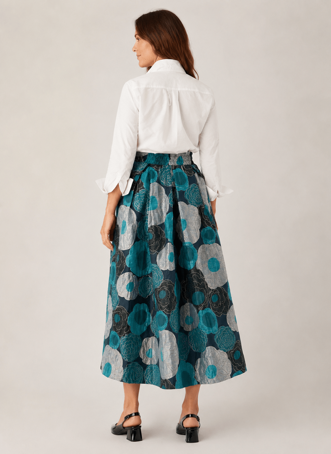 CELINE skirt Flower Charm Blue - Lesley Evers-Bottoms-gown-Shop