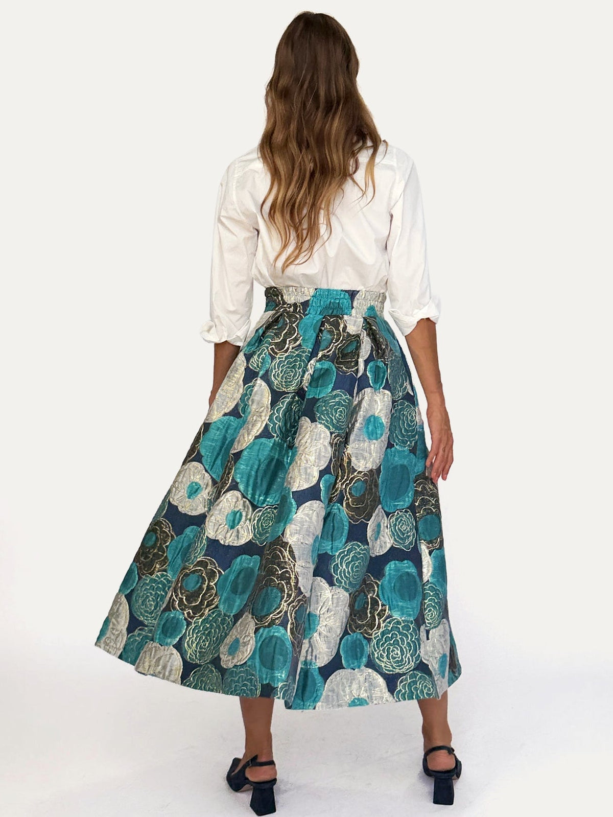 CELINE skirt Flower Charm Blue - Lesley Evers-Bottoms-gown-Shop