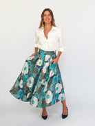 CELINE skirt Flower Charm Blue - Lesley Evers-Bottoms-gown-Shop