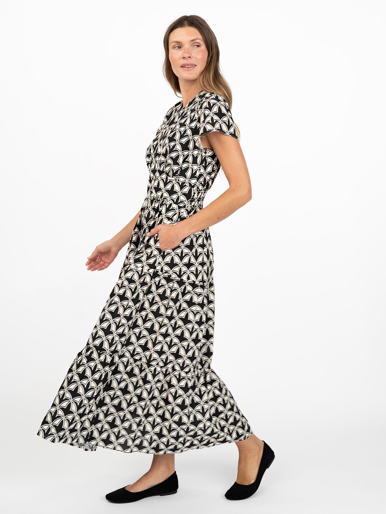 CHELSEA dress Valencia Black and Ivory – Lesley Evers