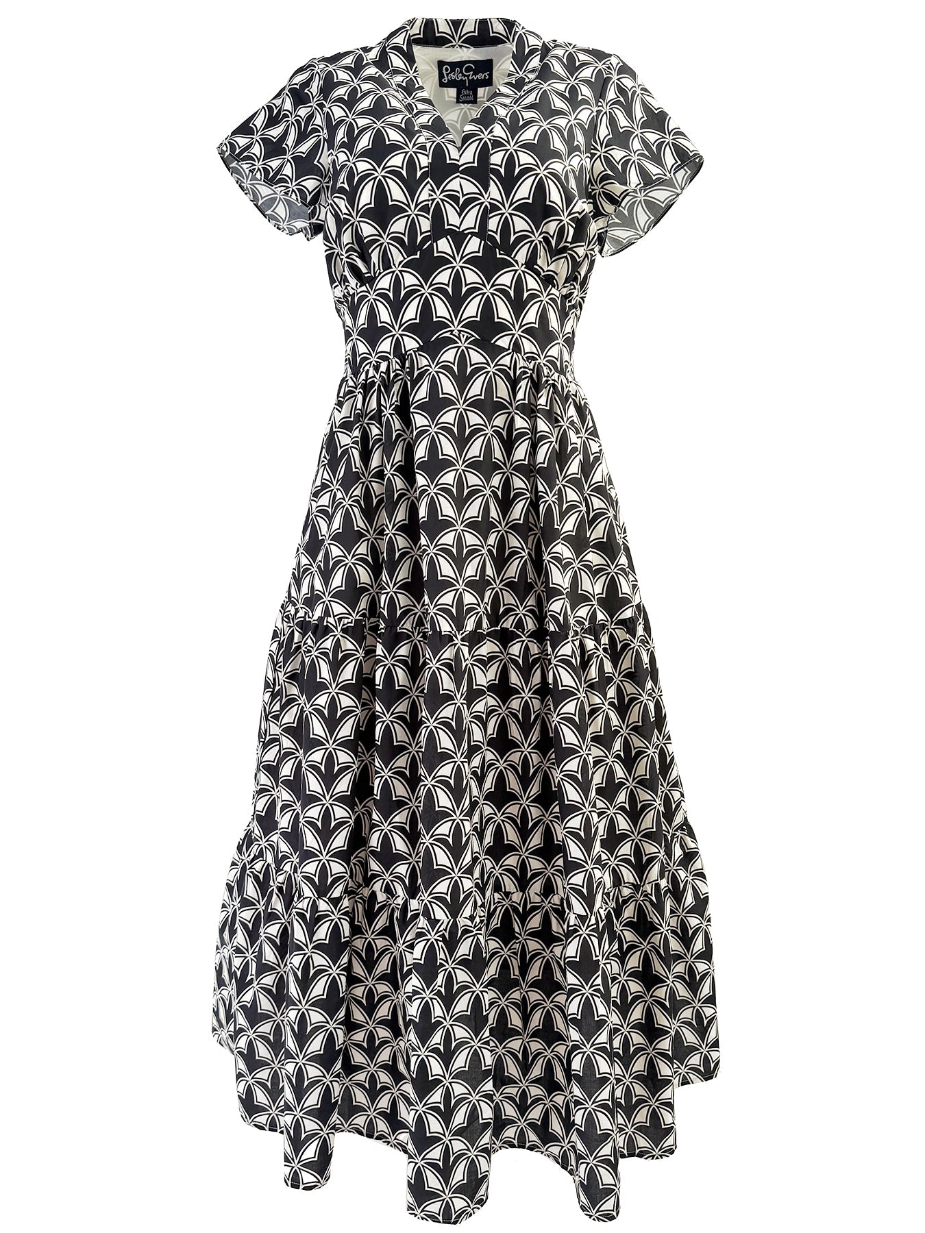 CHELSEA dress Valencia Black and Ivory - Lesley Evers - cotton dress - Dress - new