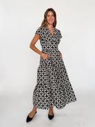 CHELSEA dress Valencia Black and Ivory - Lesley Evers-cotton dress-Dress-new