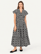 CHELSEA dress Valencia Black and Ivory - Lesley Evers-cotton dress-Dress-new