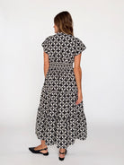 CHELSEA dress Valencia Black and Ivory - Lesley Evers-cotton dress-Dress-new
