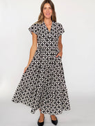 CHELSEA dress Valencia Black and Ivory - Lesley Evers-cotton dress-Dress-new