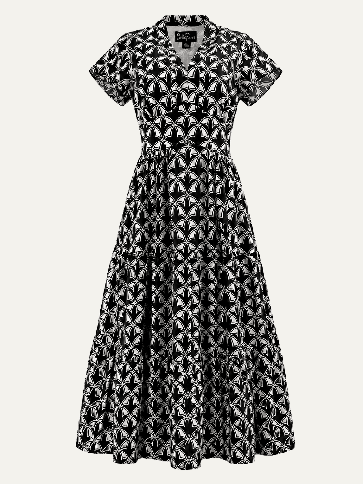 CHELSEA dress Valencia Black and Ivory - Lesley Evers-cotton dress-Dress-new