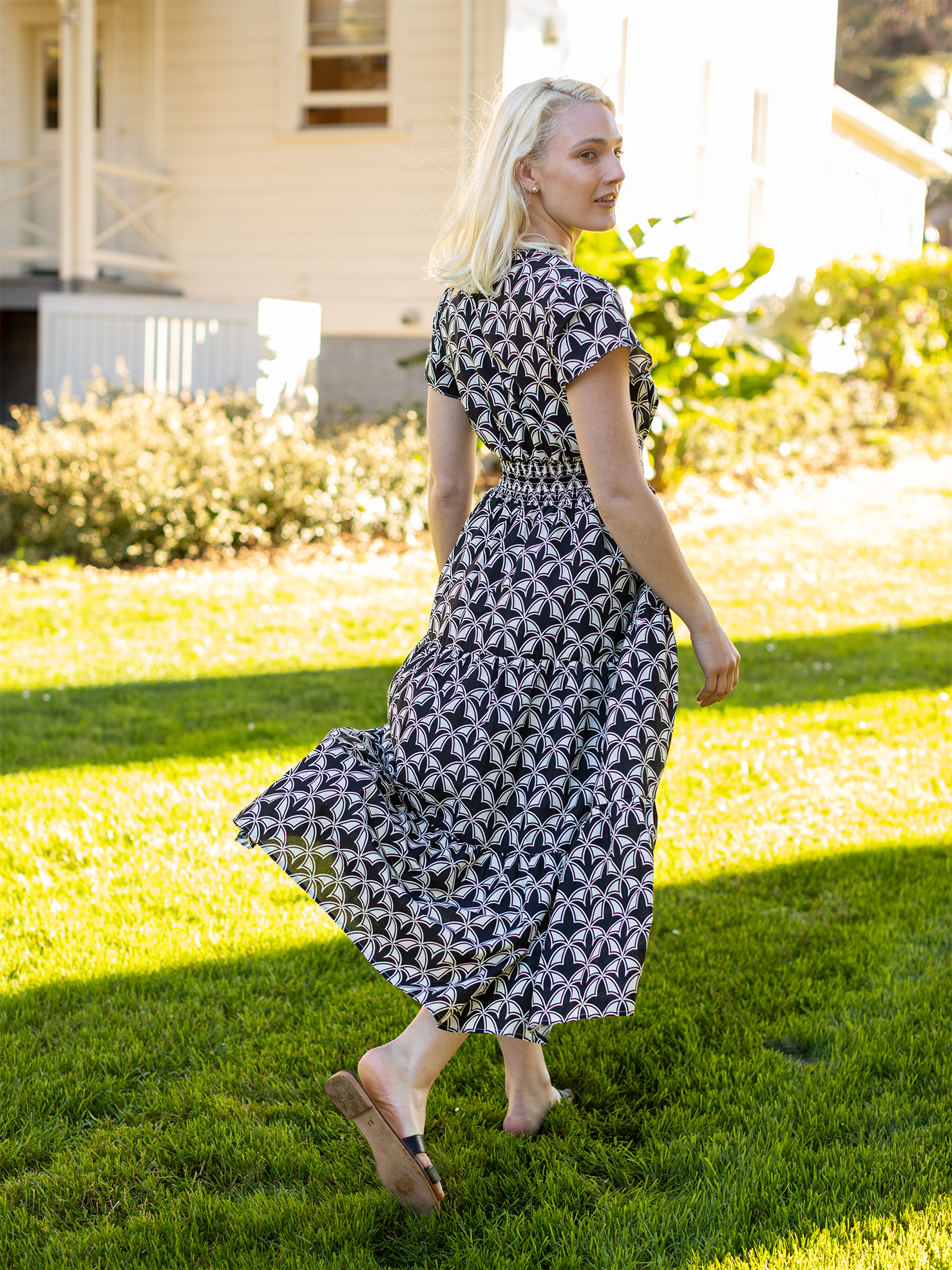 CHELSEA dress Valencia Black and Ivory - Lesley Evers - cotton dress - Dress - new