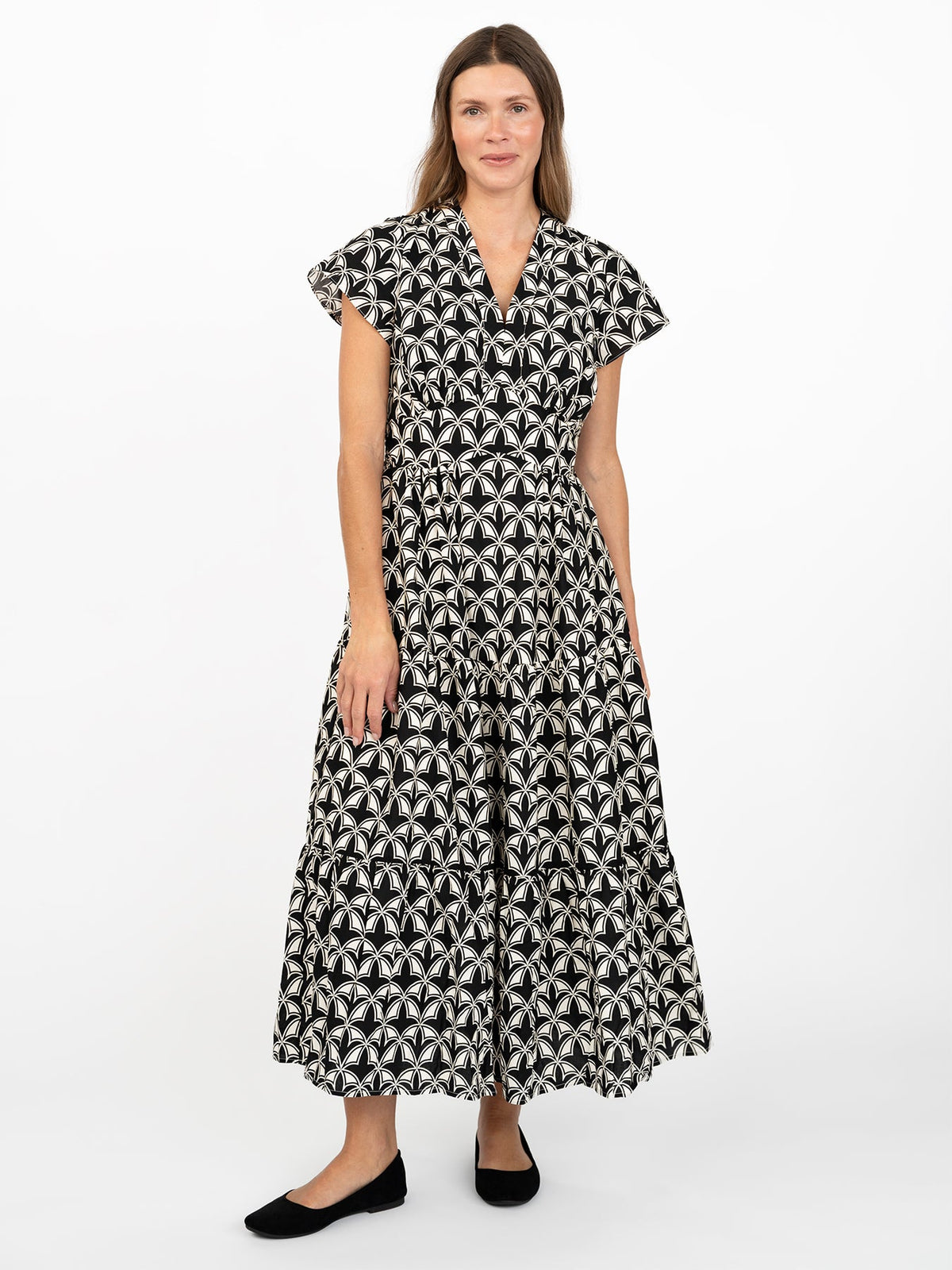 CHELSEA dress Valencia Black and Ivory - Lesley Evers-cotton dress-Dress-new