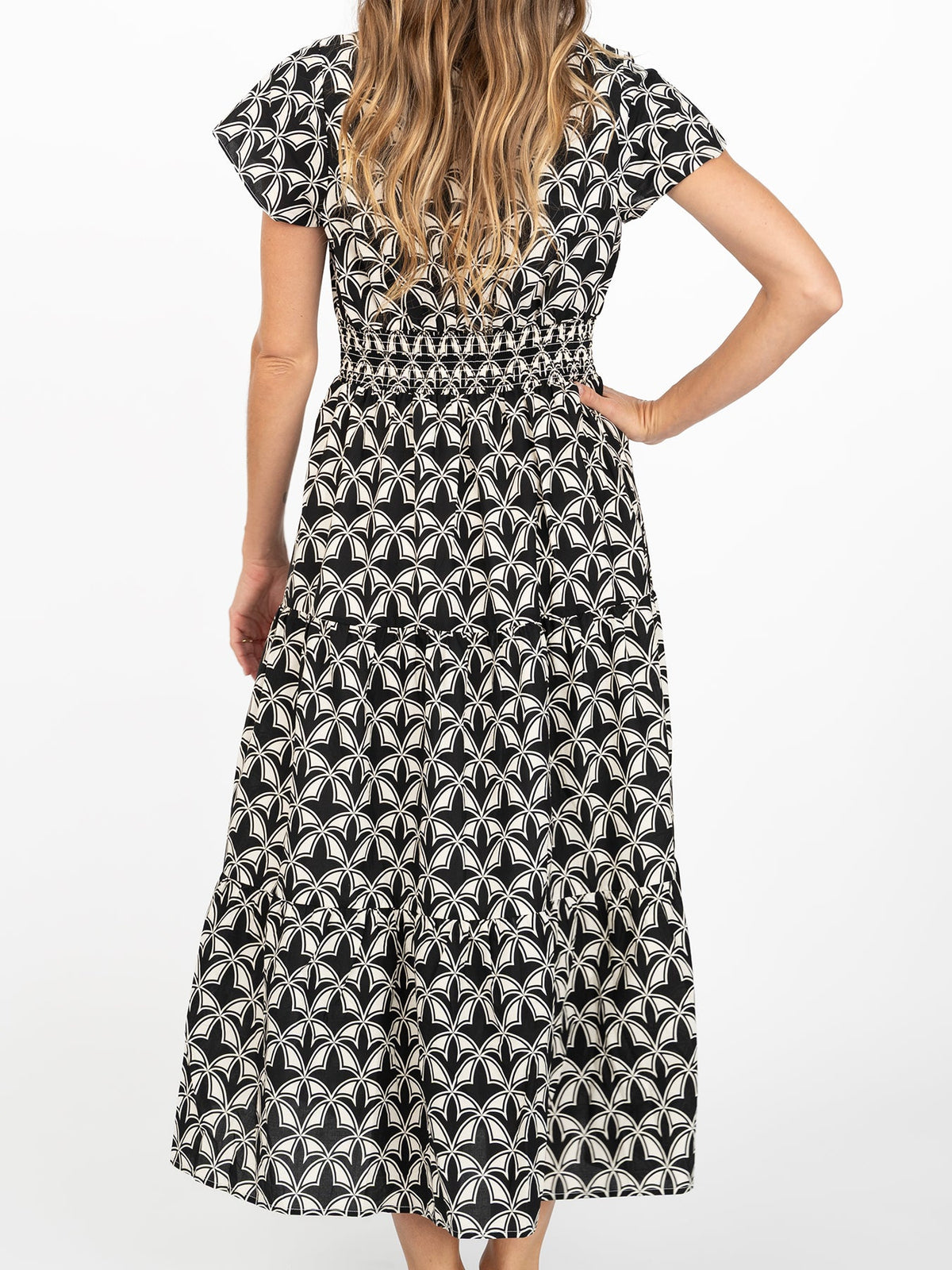 CHELSEA dress Valencia Black and Ivory - Lesley Evers-cotton dress-Dress-new