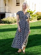 CHELSEA dress Valencia Black and Ivory - Lesley Evers-cotton dress-Dress-new