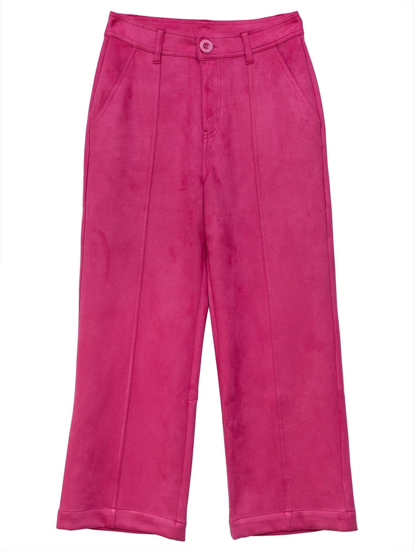 CHERYL pant Pink Faux Suede - Lesley Evers - faux suede - magenta suede - pant