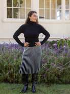 CHLOE knit skirt Black and White Stripe - Lesley Evers - bottom - clothing - Skirt