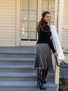 CHLOE knit skirt Black and White Stripe - Lesley Evers - bottom - clothing - Skirt