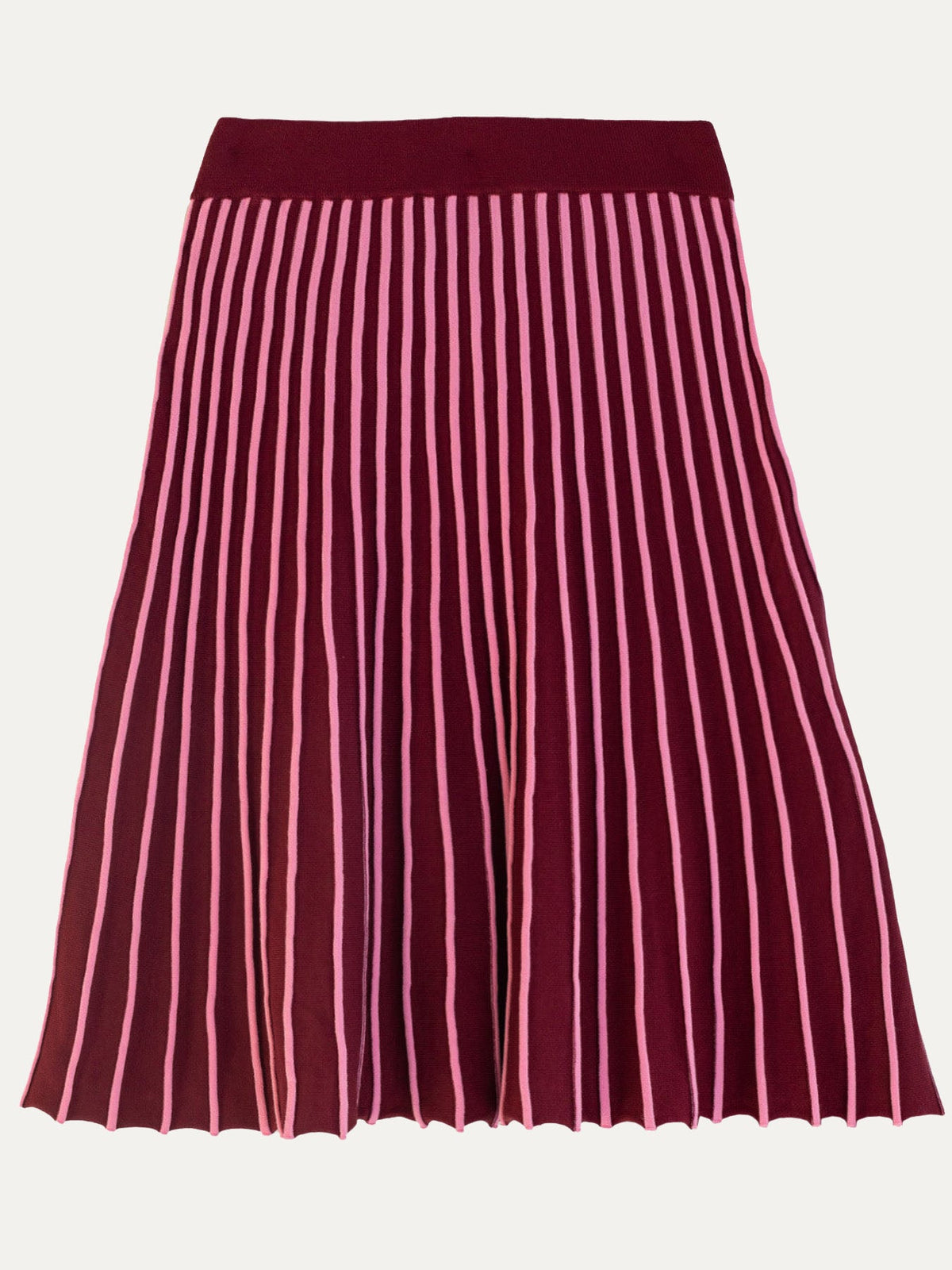 CHLOE knit skirt Burgundy and Pink Stripe - Lesley Evers-bottom-clothing-Skirt