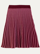 CHLOE knit skirt Burgundy and Pink Stripe - Lesley Evers-bottom-clothing-Skirt