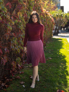 CHLOE knit skirt Burgundy and Pink Stripe - Lesley Evers - bottom - clothing - Skirt
