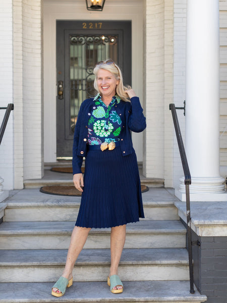 CHLOE knit skirt Navy – Lesley Evers